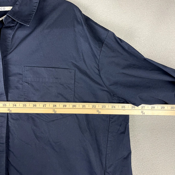 CO Essentials Poplin Dress Women Large Blue Button Front Minimalist Quiet Luxury - Picture 7 of 16